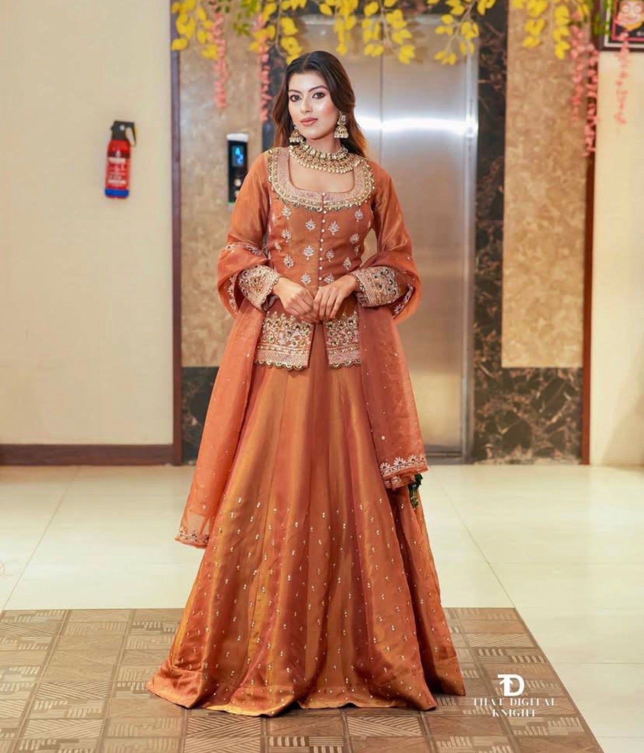 Beautiful designer long top lengha