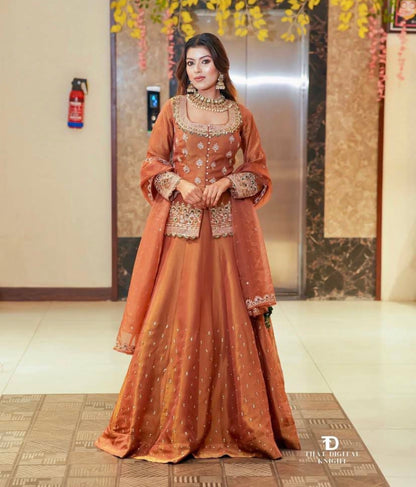 Beautiful designer long top lengha