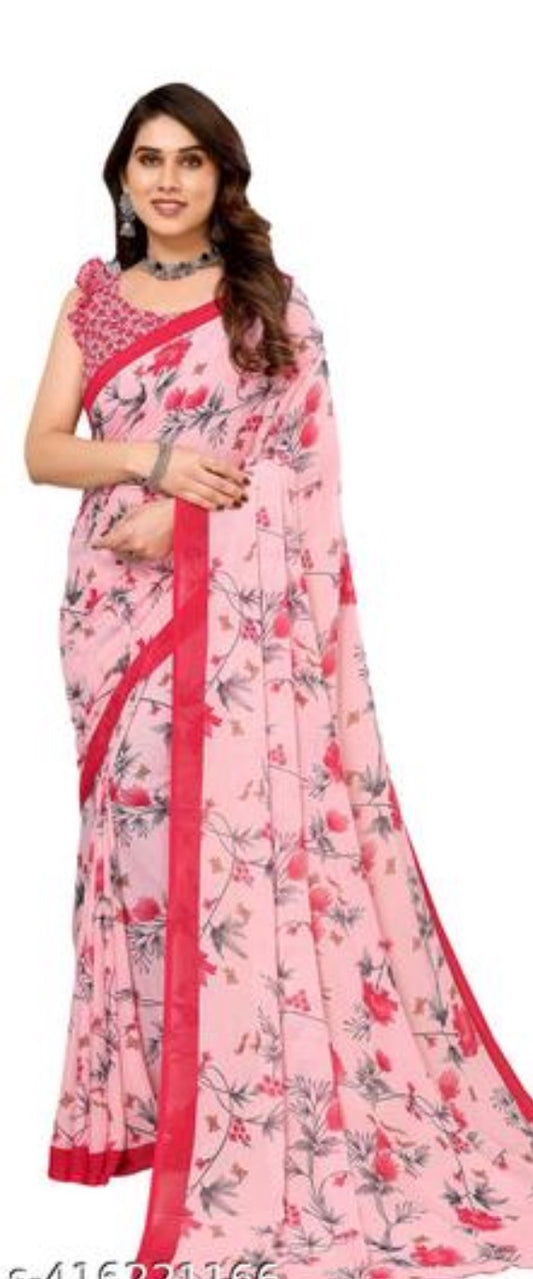 Beautiful designer floral geogrette saree