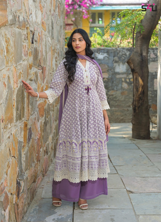 Beautiful designer lucknowi Embroidery suit