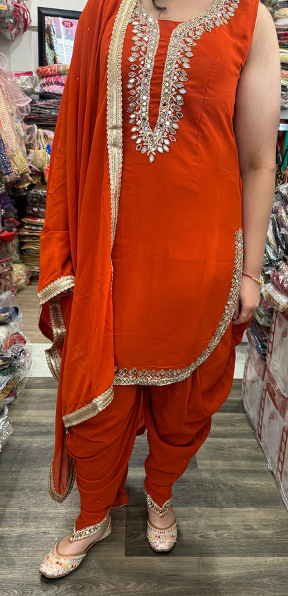 Beautiful designer dhoti patiala suit