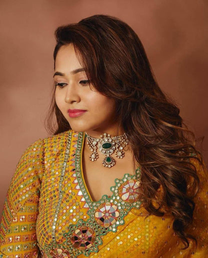 Beautiful designer saree with readymade blouse