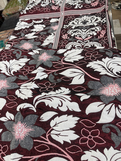 Beautiful designer reversible bedspread with matching pillowcase
