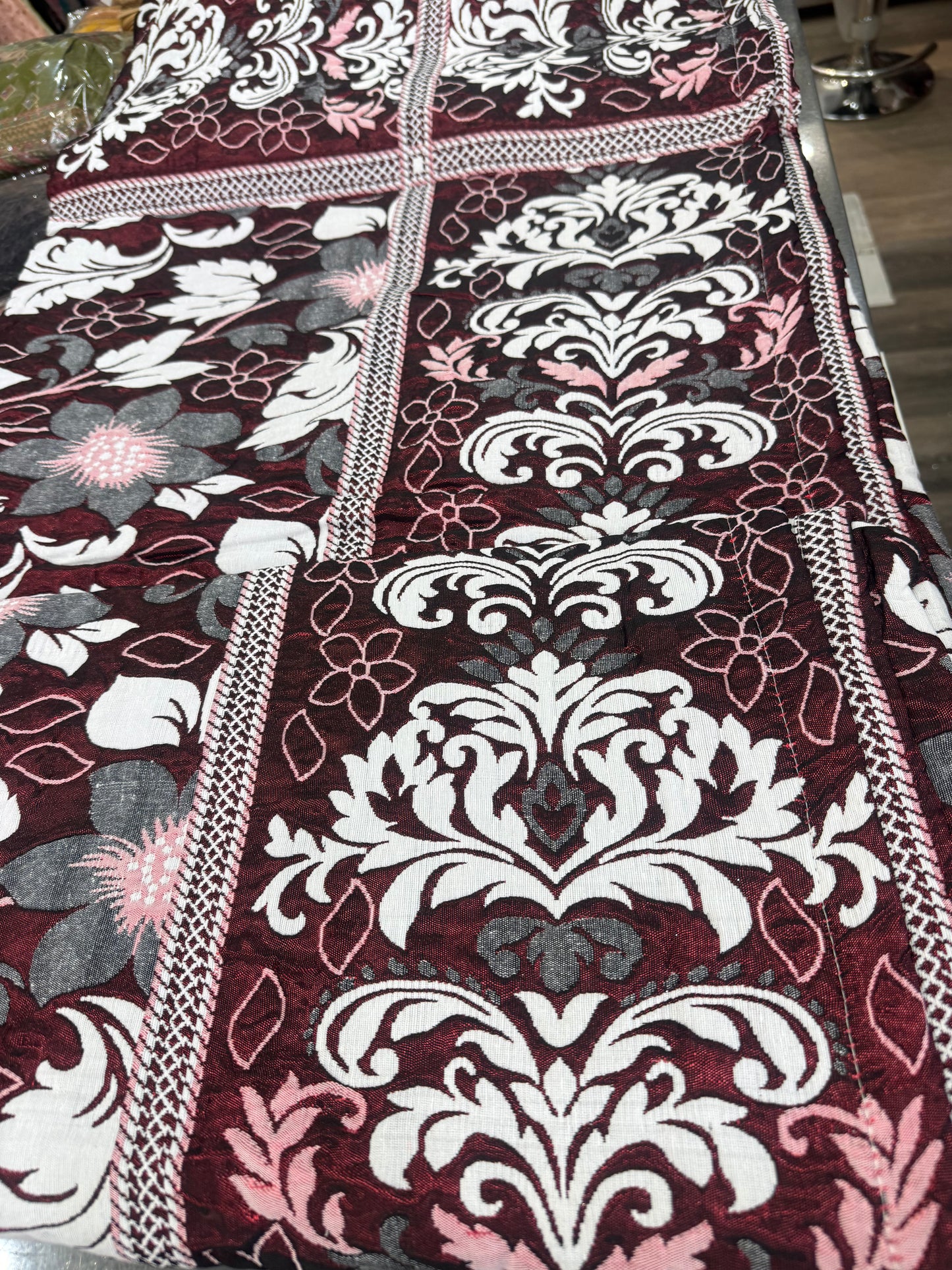 Beautiful designer reversible bedspread with matching pillowcase