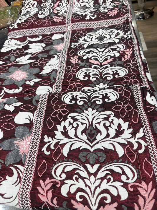 Beautiful designer reversible bedspread with matching pillowcase