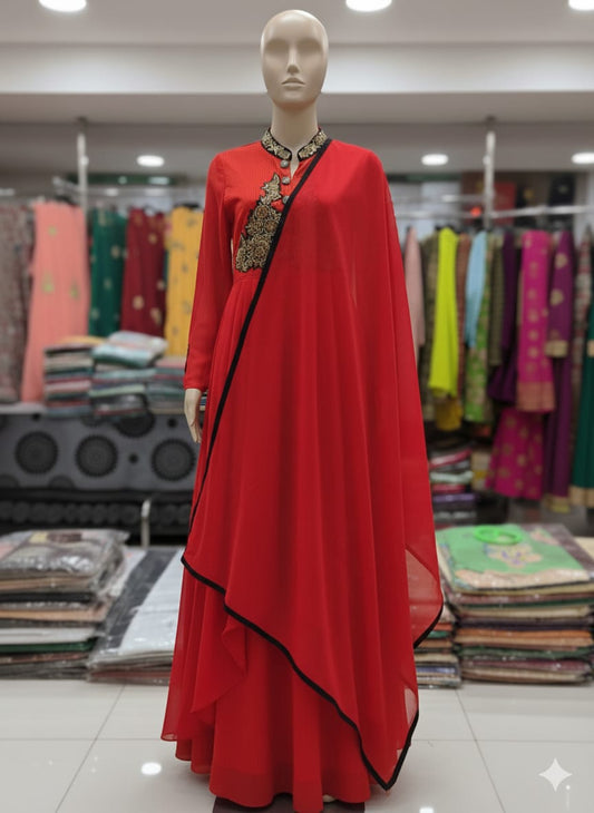 Beautiful designer long top lengha suit
