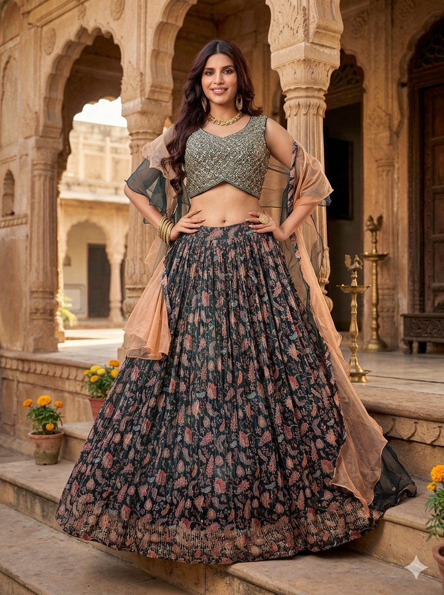 Beautiful designer lengha choli suit