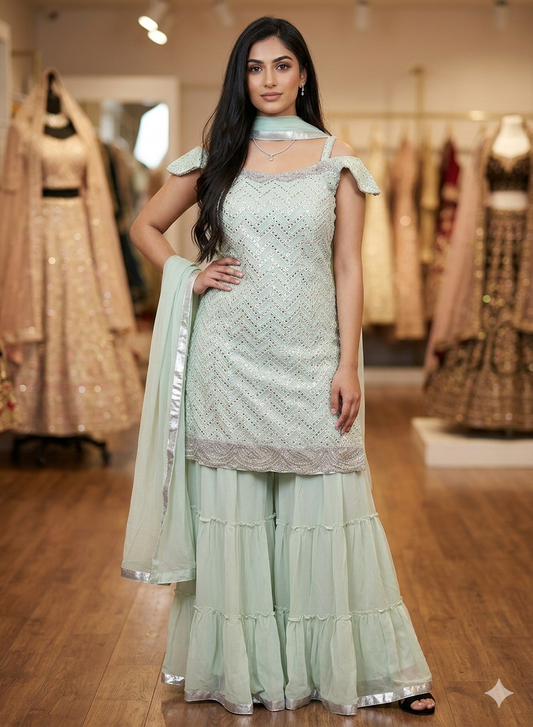 Beautiful designer sharara suit
