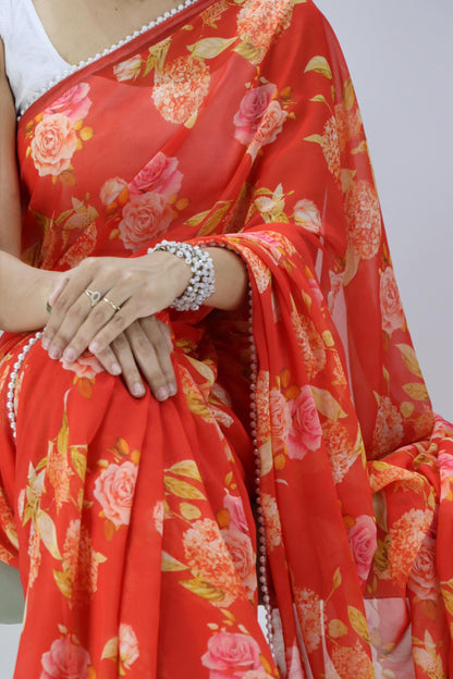 Beautiful designer weightless floral printed saree