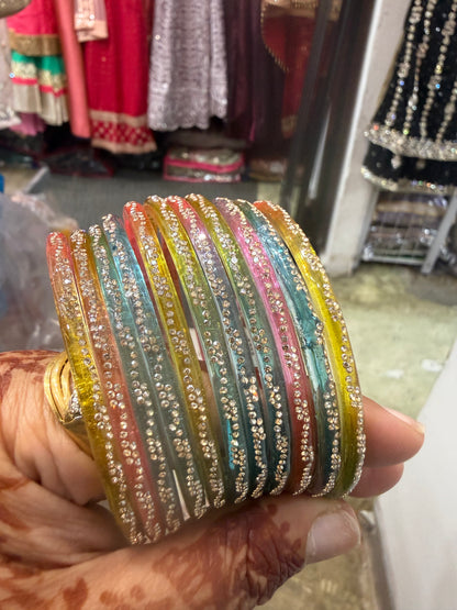 Beautiful designer rain drop bangles set