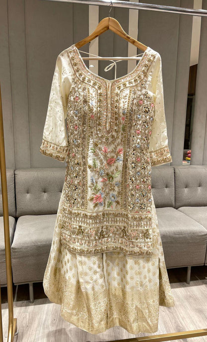 Beautiful designer stone Embroidred Party Wear plazo suit