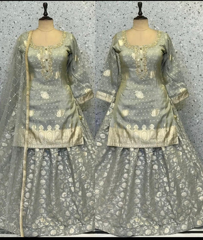 Beautiful designer ready made long top lengha