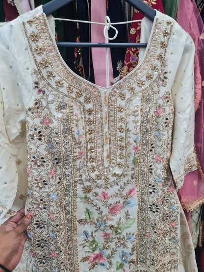 Beautiful designer stone Embroidred Party Wear plazo suit