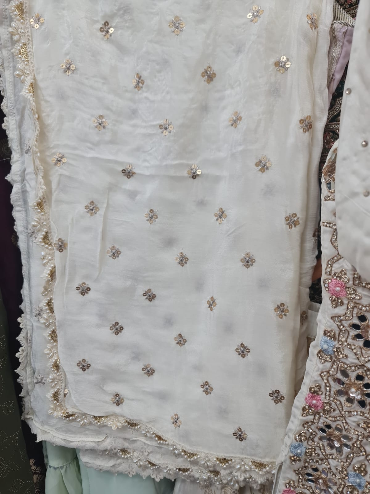 Beautiful designer stone Embroidred Party Wear plazo suit