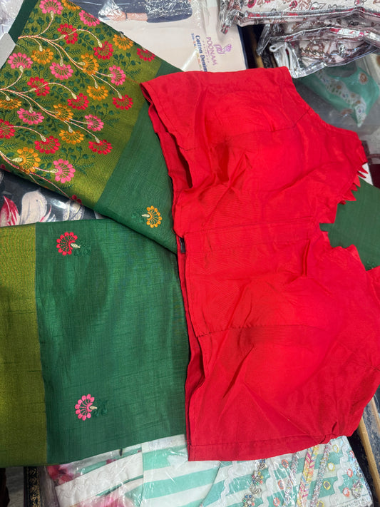 Beautiful designer saree blouse combo