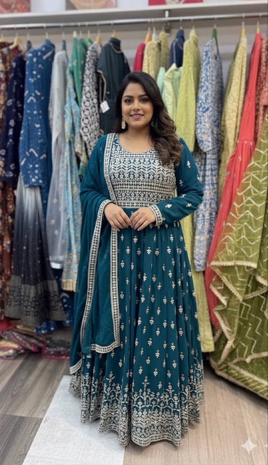 Beautiful designer gown style anarkali suit