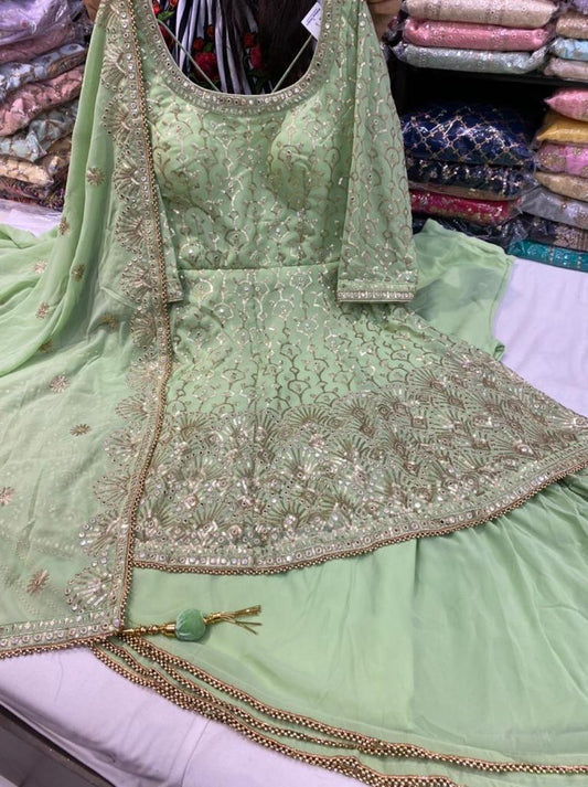 Beautiful designer sharara suit with peplum top