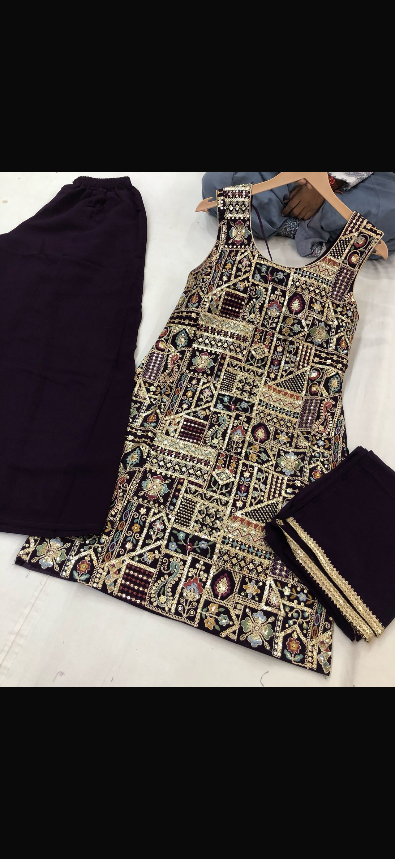 Beautiful designer plazo suit