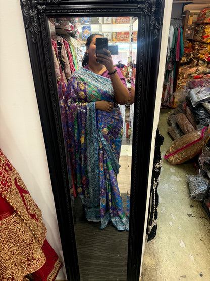 Beautiful designer multicolor saree