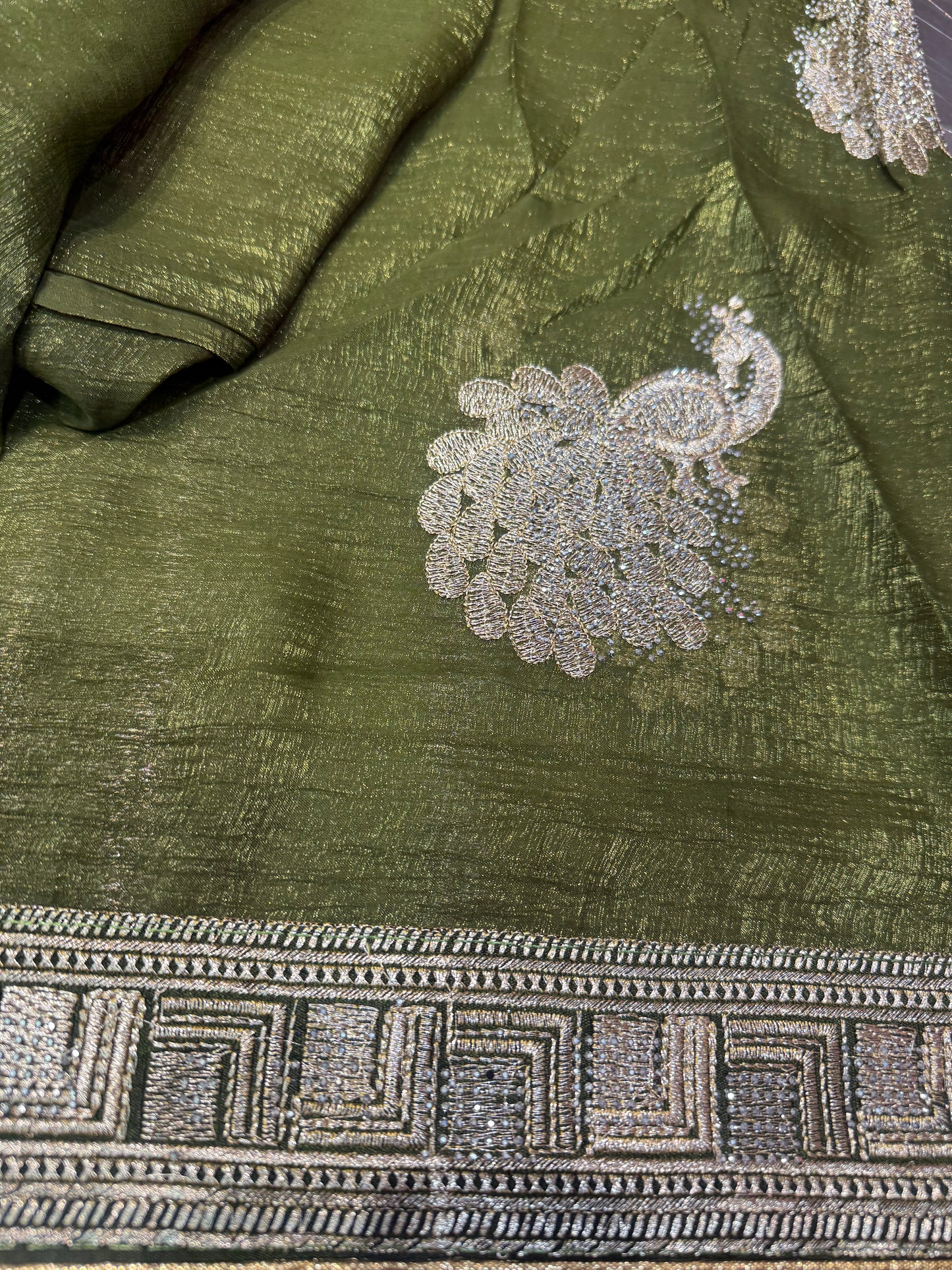Beautiful designer hand embroidery jimmy choo  saree