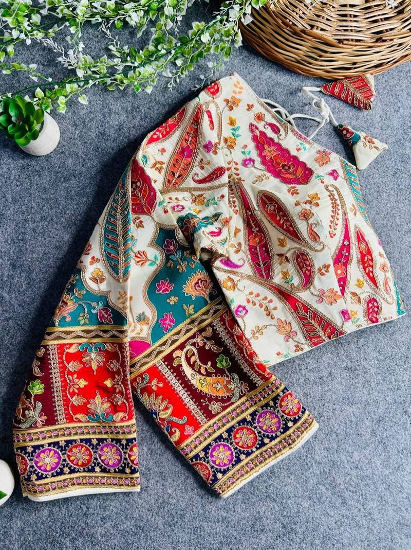 Beautiful designer long sleeves embroidered blouse