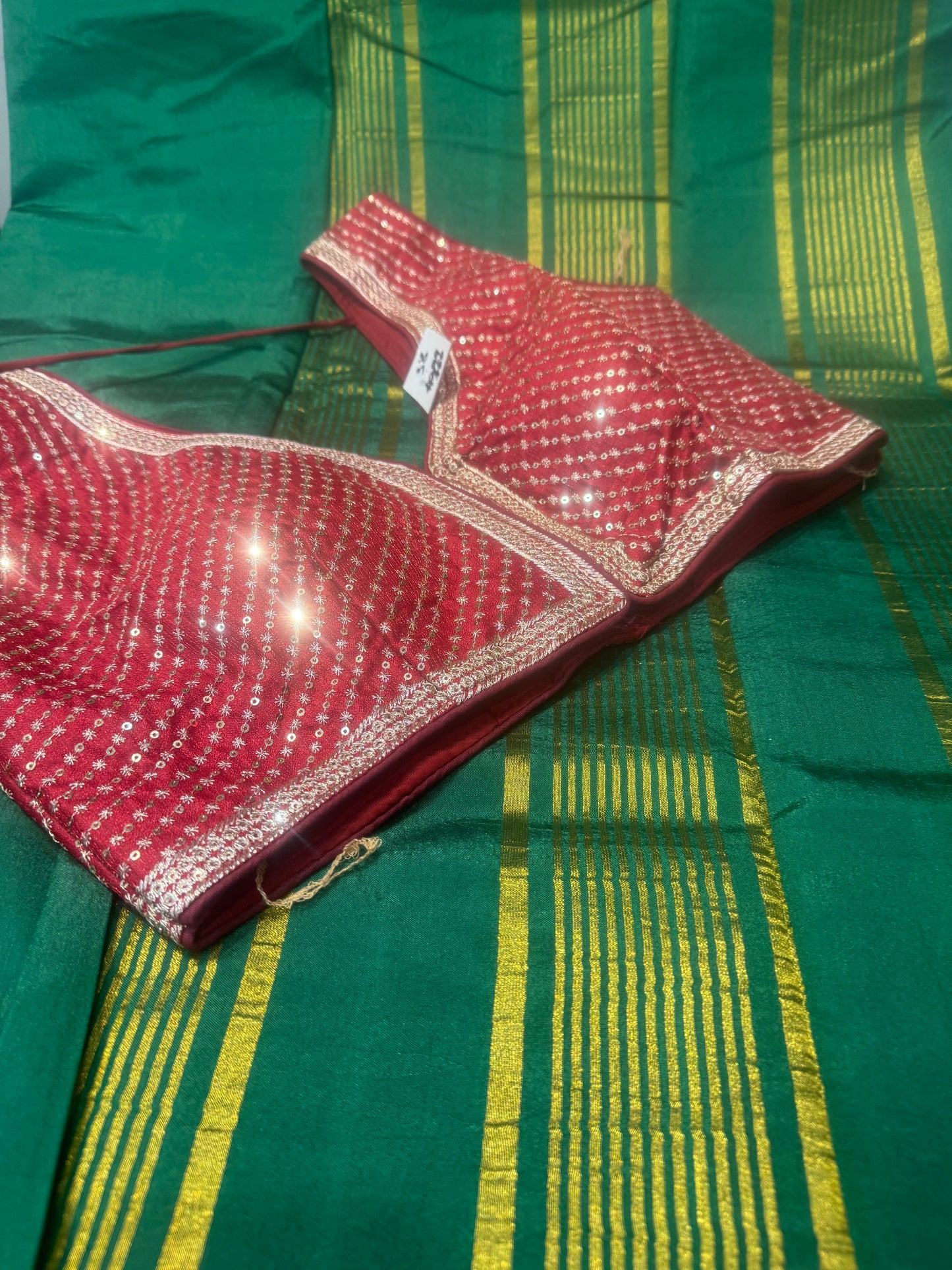 Beautiful designer saree with readymade blouse combo