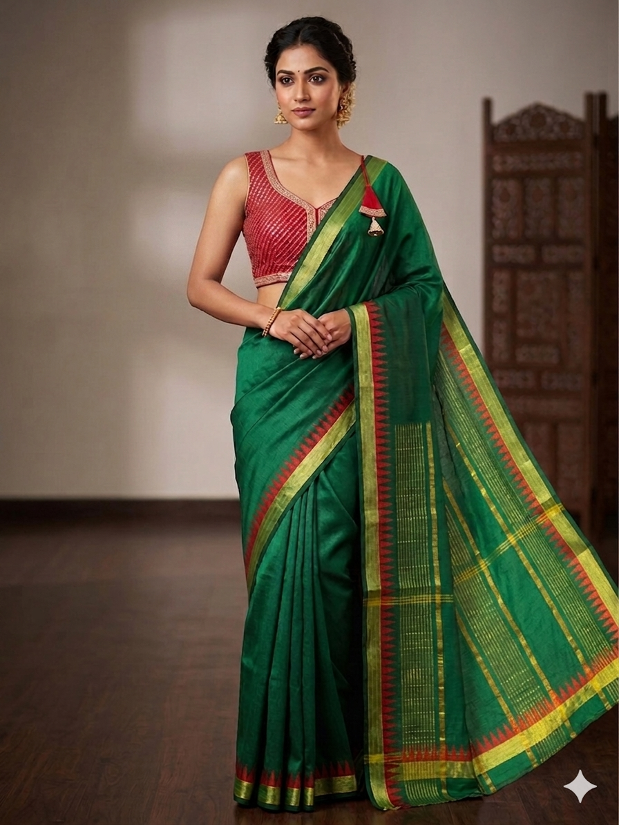 Beautiful designer saree with readymade blouse combo