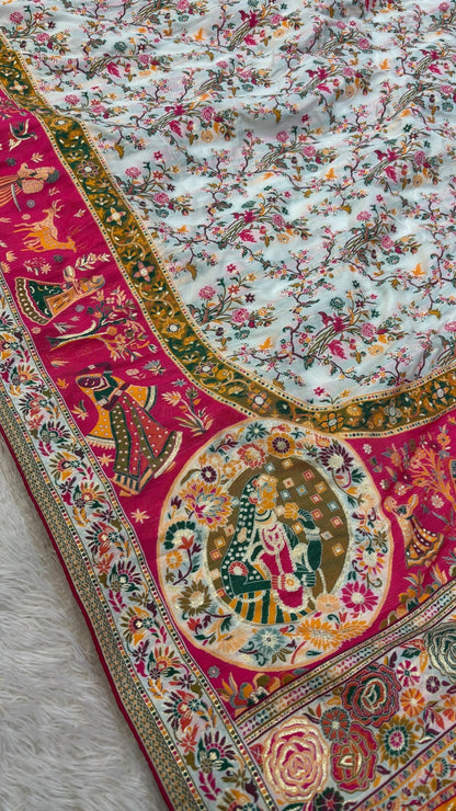 Beautiful designer pure silk saree