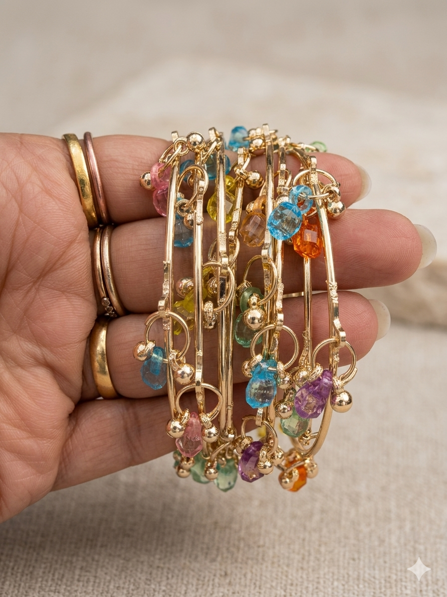 Beautiful designer multicolour Kashmiri bangles