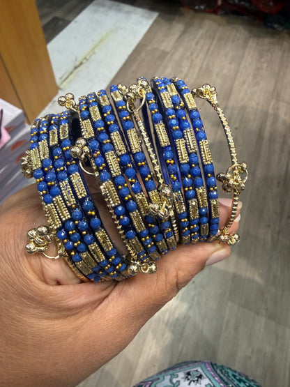 Beautiful designer glass bangles with Kashmiri bangles