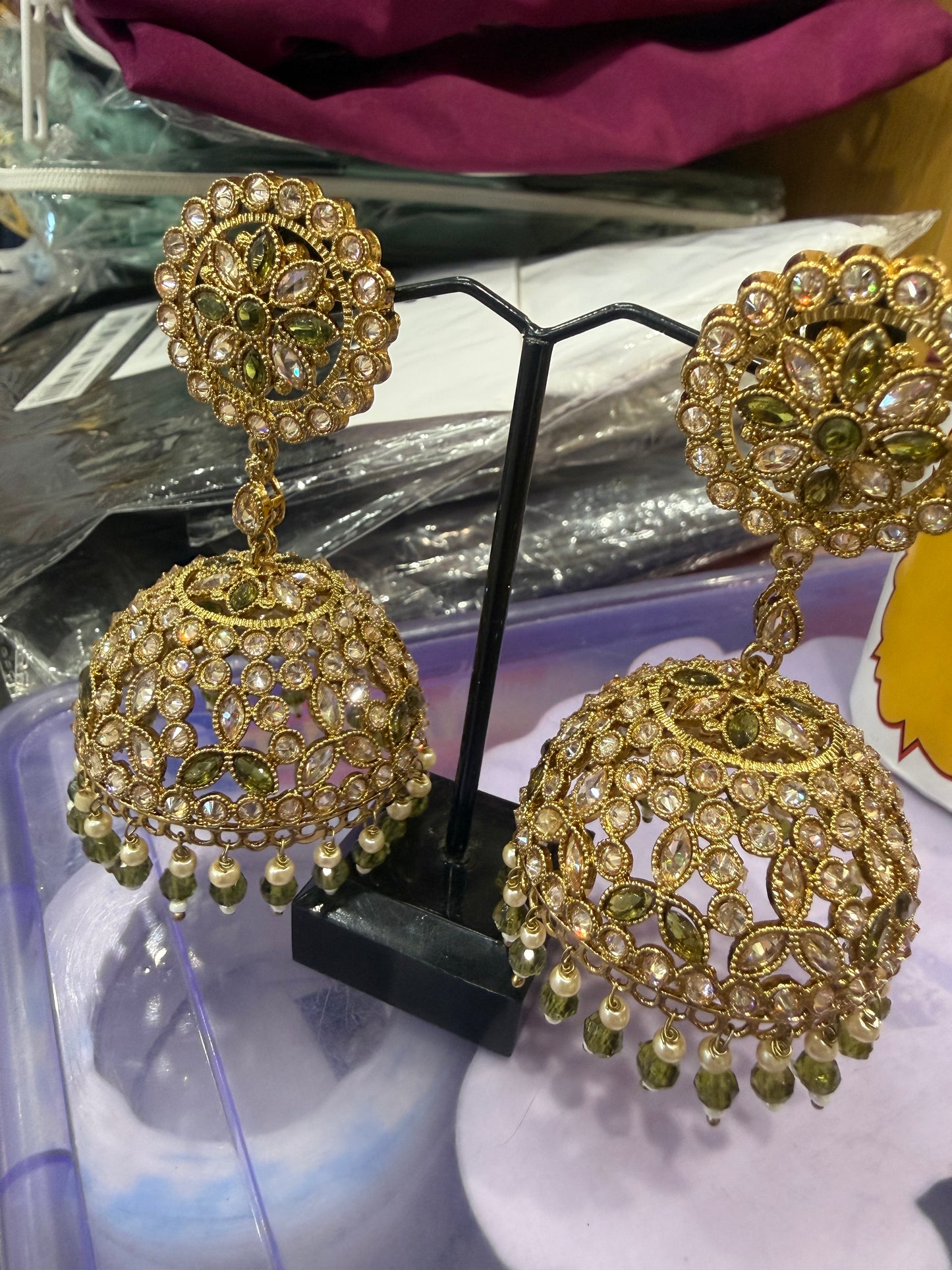Beautiful designer polki earrings