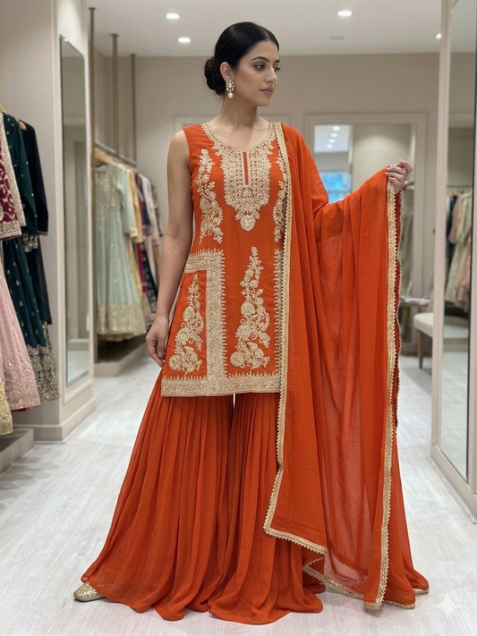 Beautiful designer sharara suit