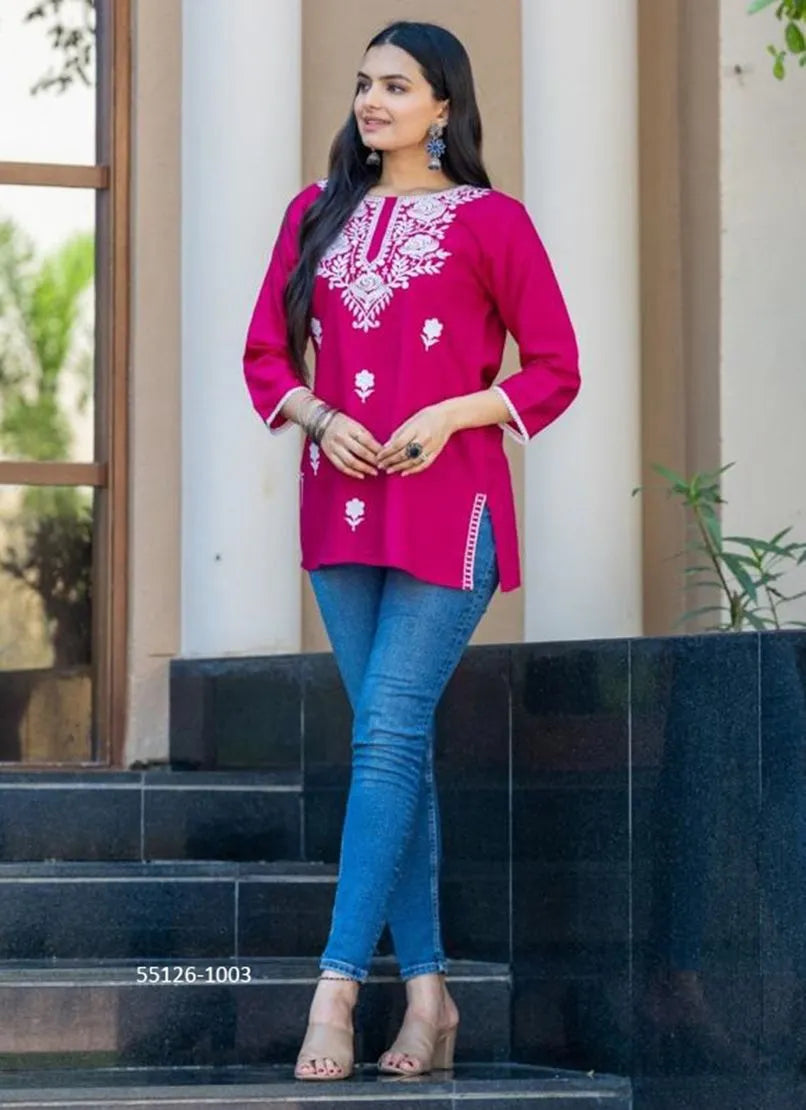 Beautiful designer Kashmiri embroidery short Kurti