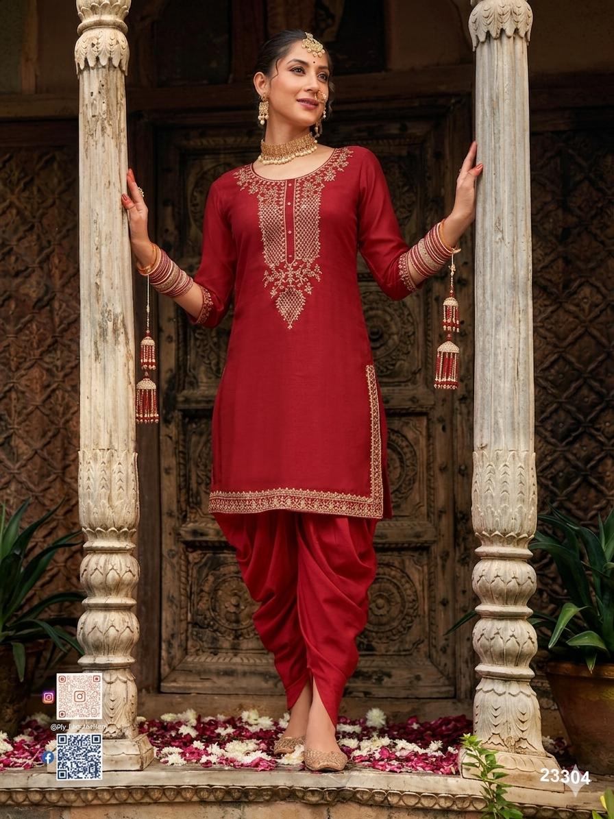 Beautiful designer Kurti with dhoti salwar