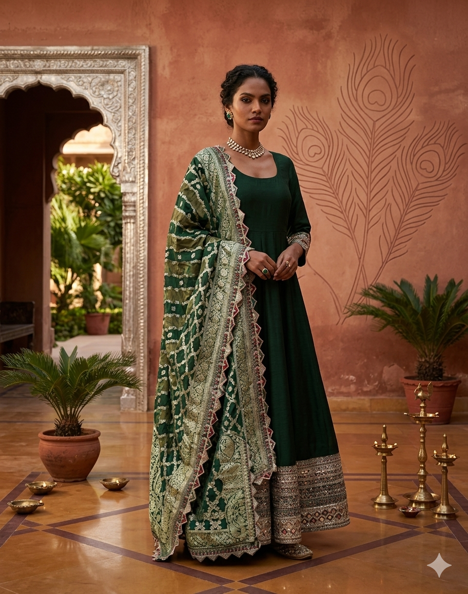 Because designer gown with heavy dupatta