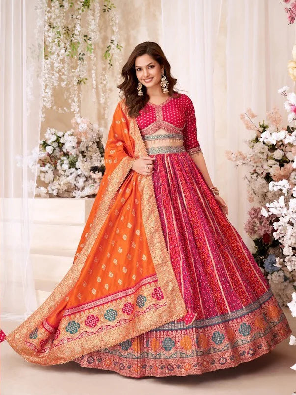 Beautiful designer silk lengha choli
