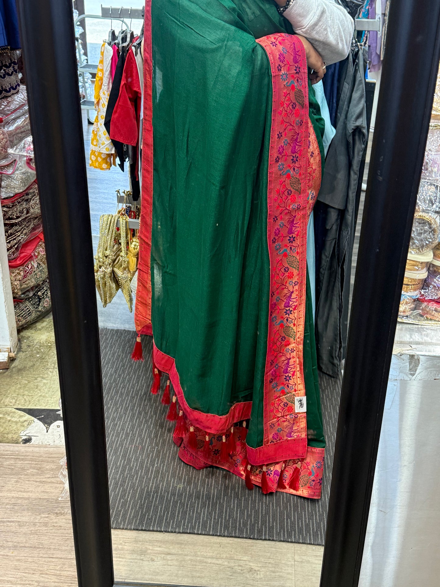 Beautiful designer silk saree with border