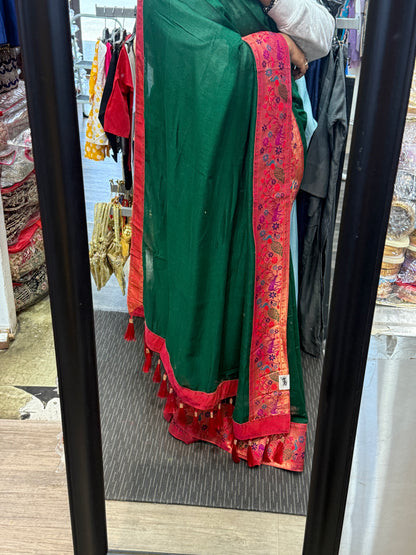 Beautiful designer silk saree with border