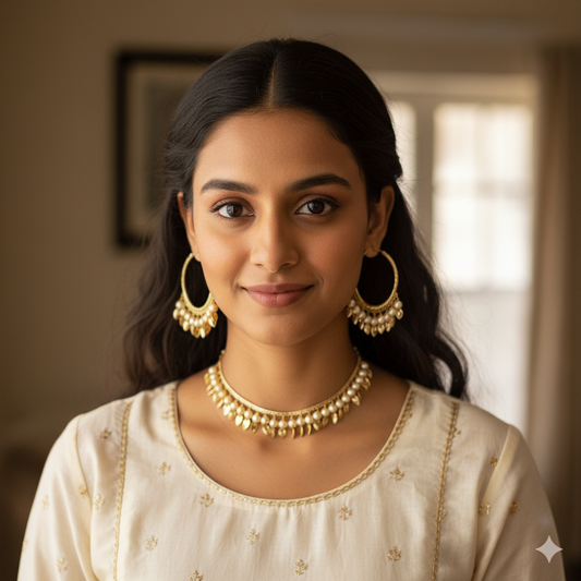 Beautiful designer traditional necklace with bali earing