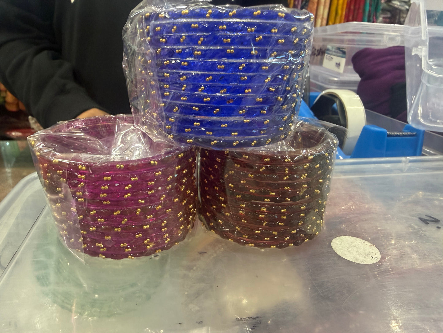 Beautiful designer rain drop glass bangles size 2.4