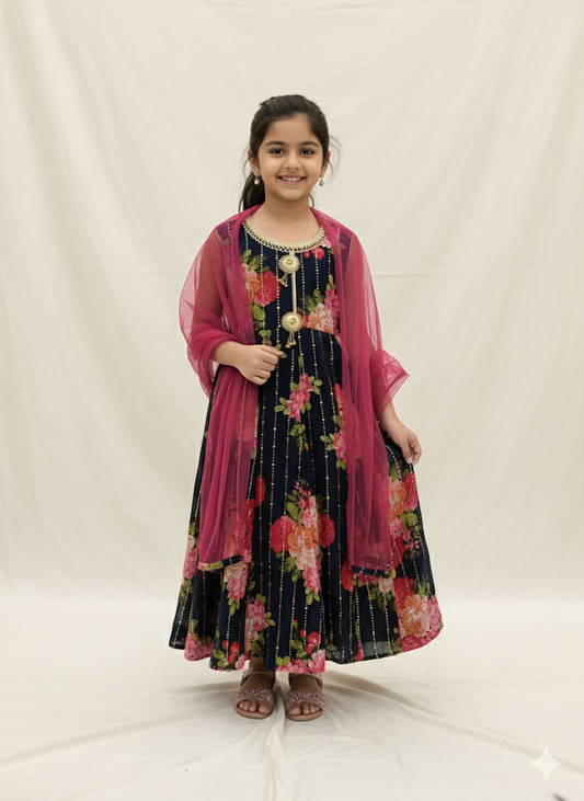 Beautiful designer floral gown