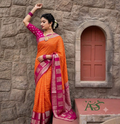 Beautiful designer geogrette saree