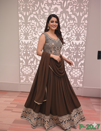 Beautiful designer gown style anarkali suit