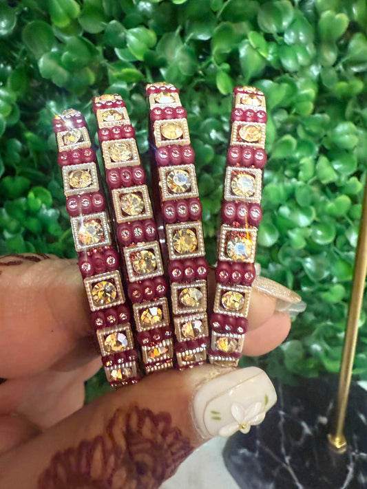 Beautiful designer glass bangles set