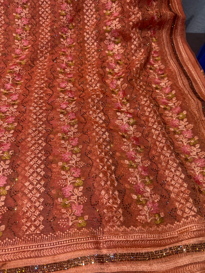 Beautiful designer fully Embroidery saree