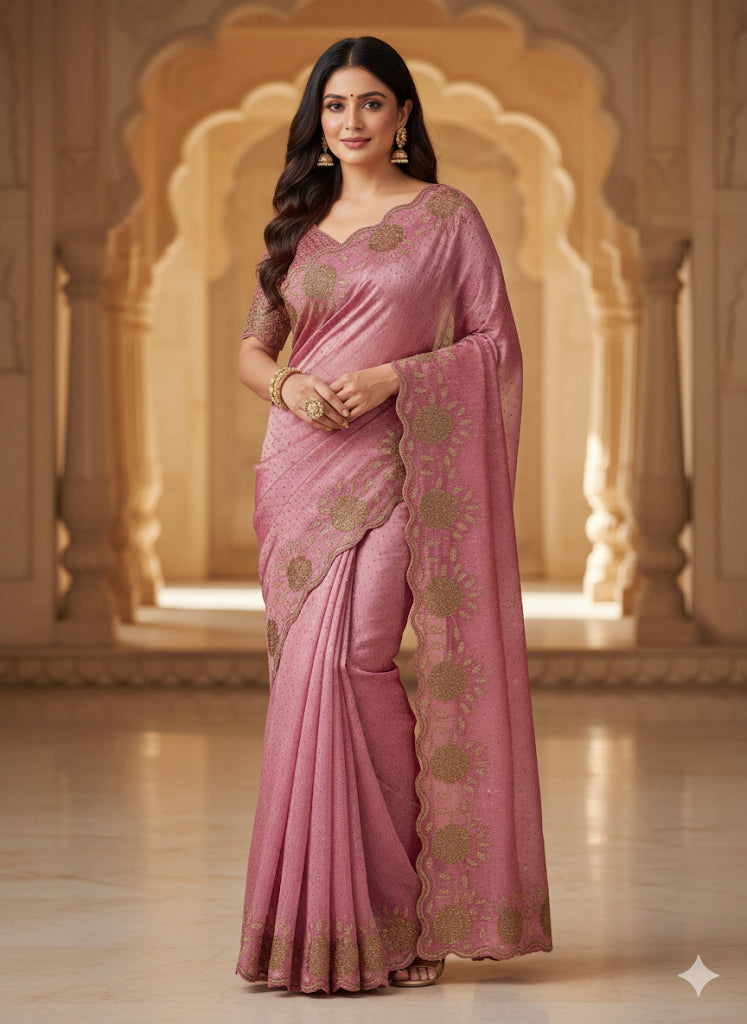 Beautiful designer fully embroidery saree