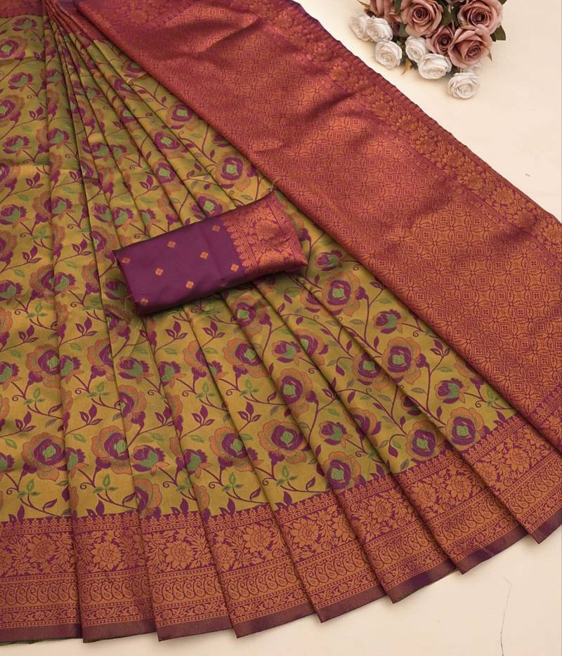 Beautiful designer pure banasari silk saree