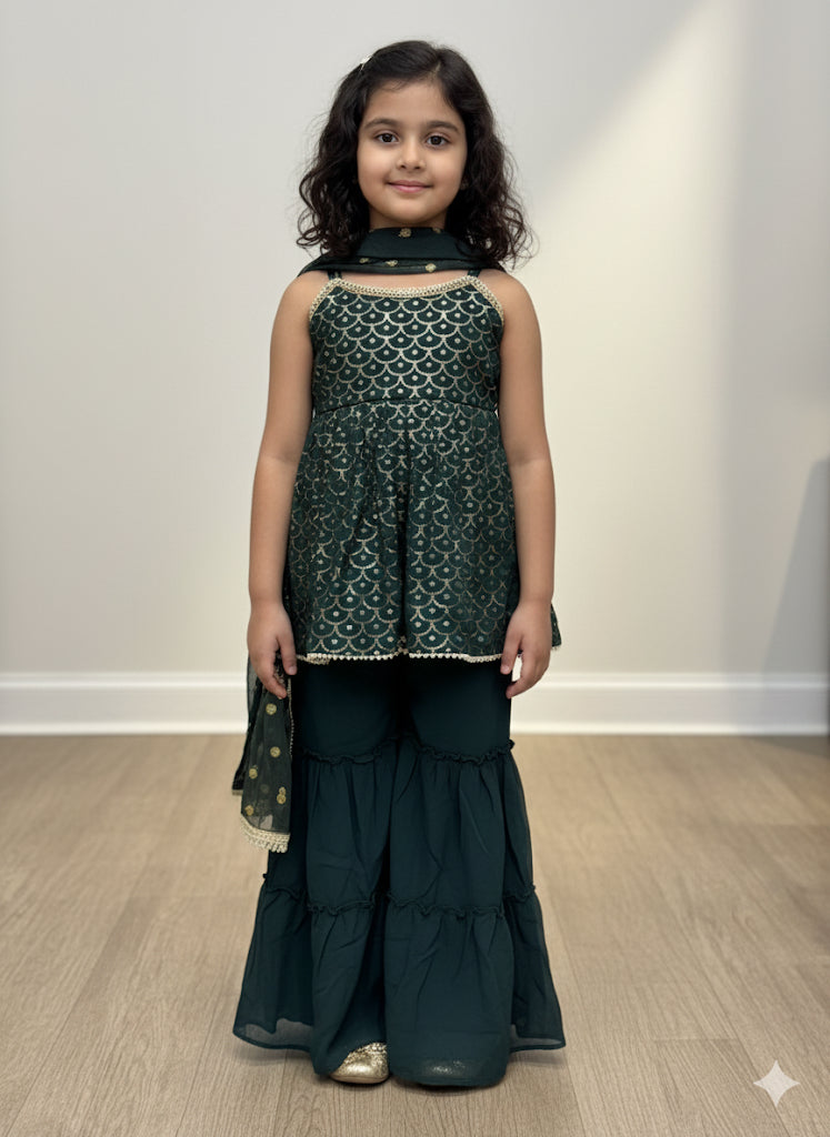 Beautiful designer girls sharara suit