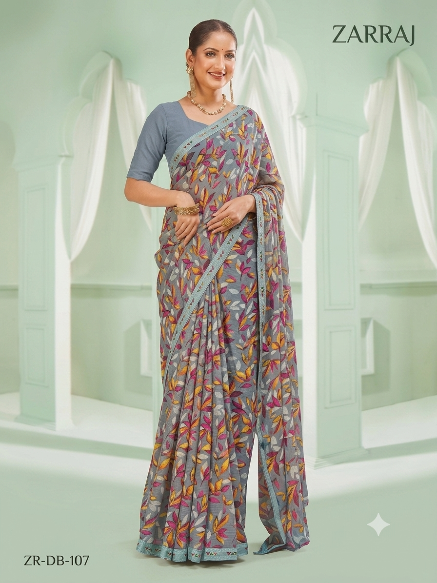 Beautiful designer floral saree