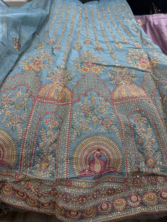 Beautiful designer silk lengha saree